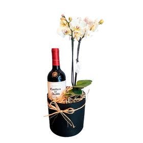 Box Mini Orquidea Branca e Vinho